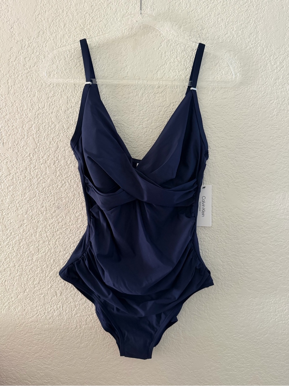 Calvin Klein Twist Front Tummy Control One Piece Swimsuit Size 14